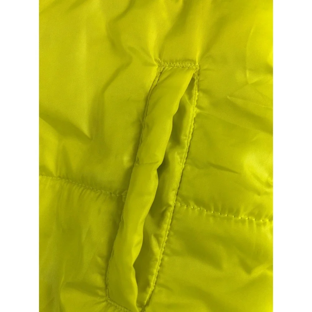 Calvin‎ Klein Jeans Kids Puffer Vest Yellow Gray Zip Front Sleeveless Padded